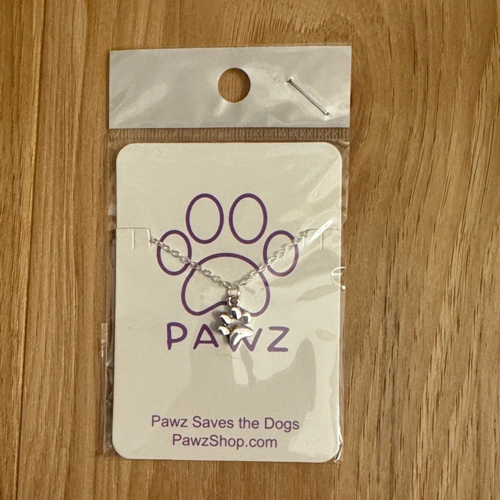 PAWZ Silver Dog Paw Pendant Necklace